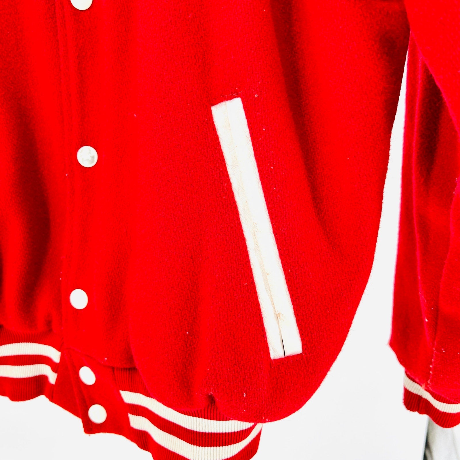 Vintage Y2K Rennoc Red White Marching Band Varsity Jacket
