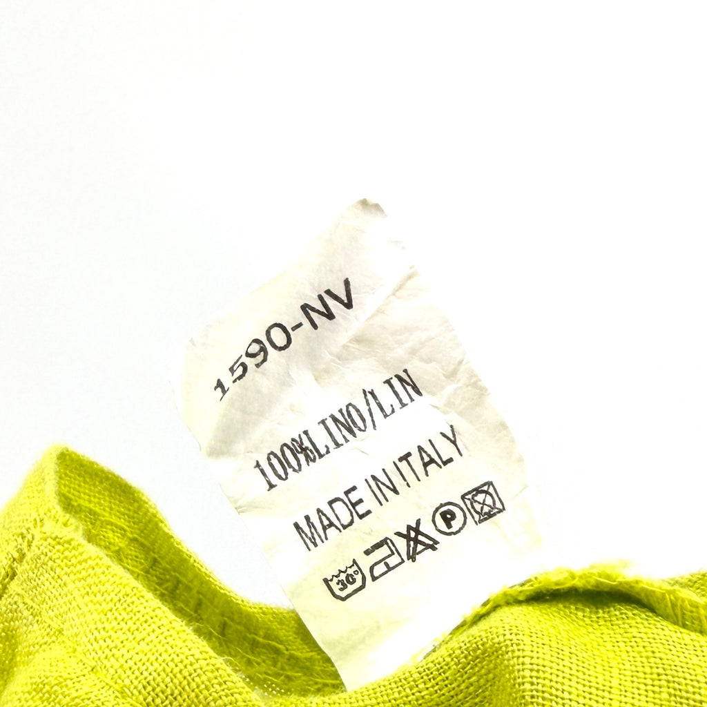Made in Italy Neon Lime Green 100% Linen Wide Leg Jumpsuit