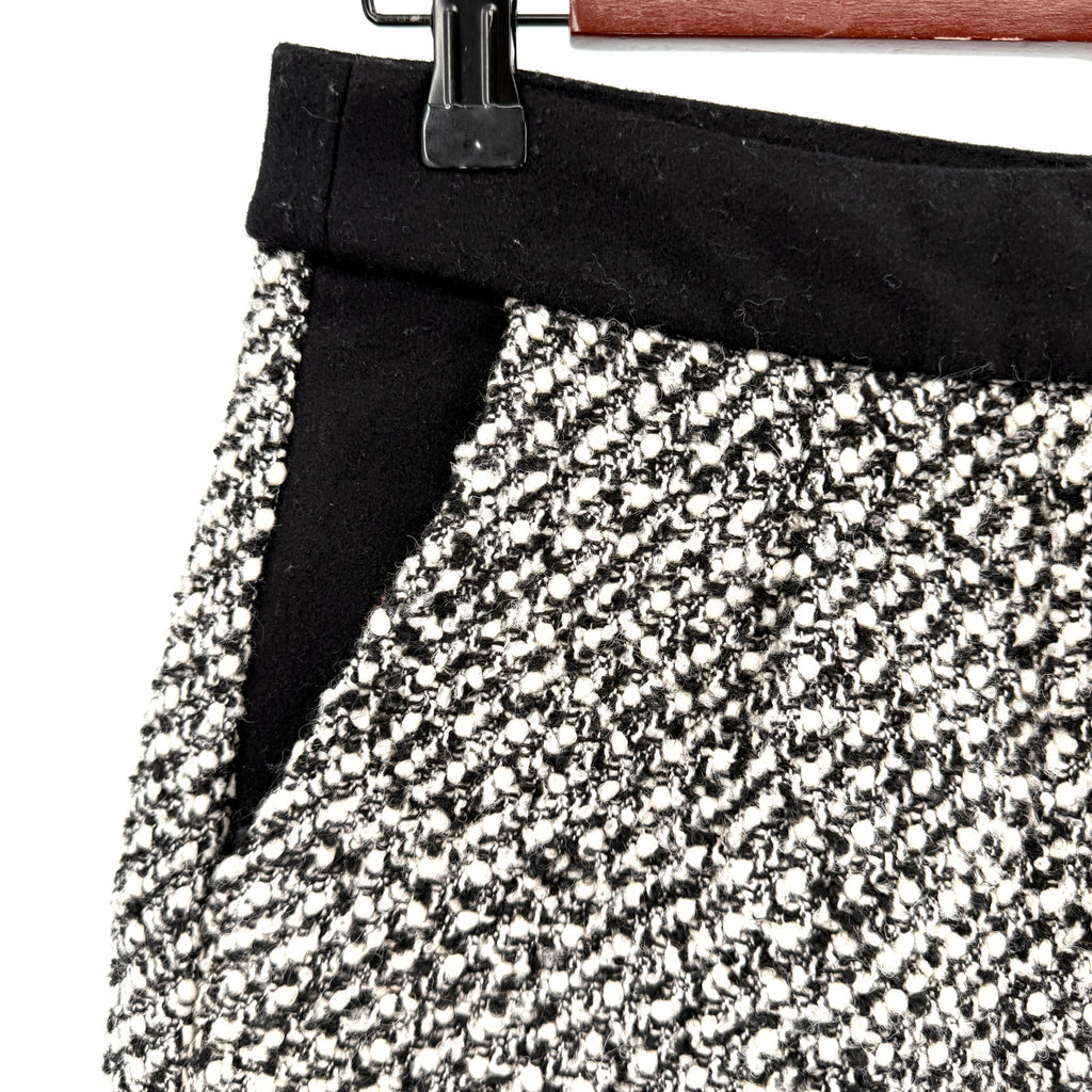 Style Mafia Black White Tweed Colorblock Mini Shorts
