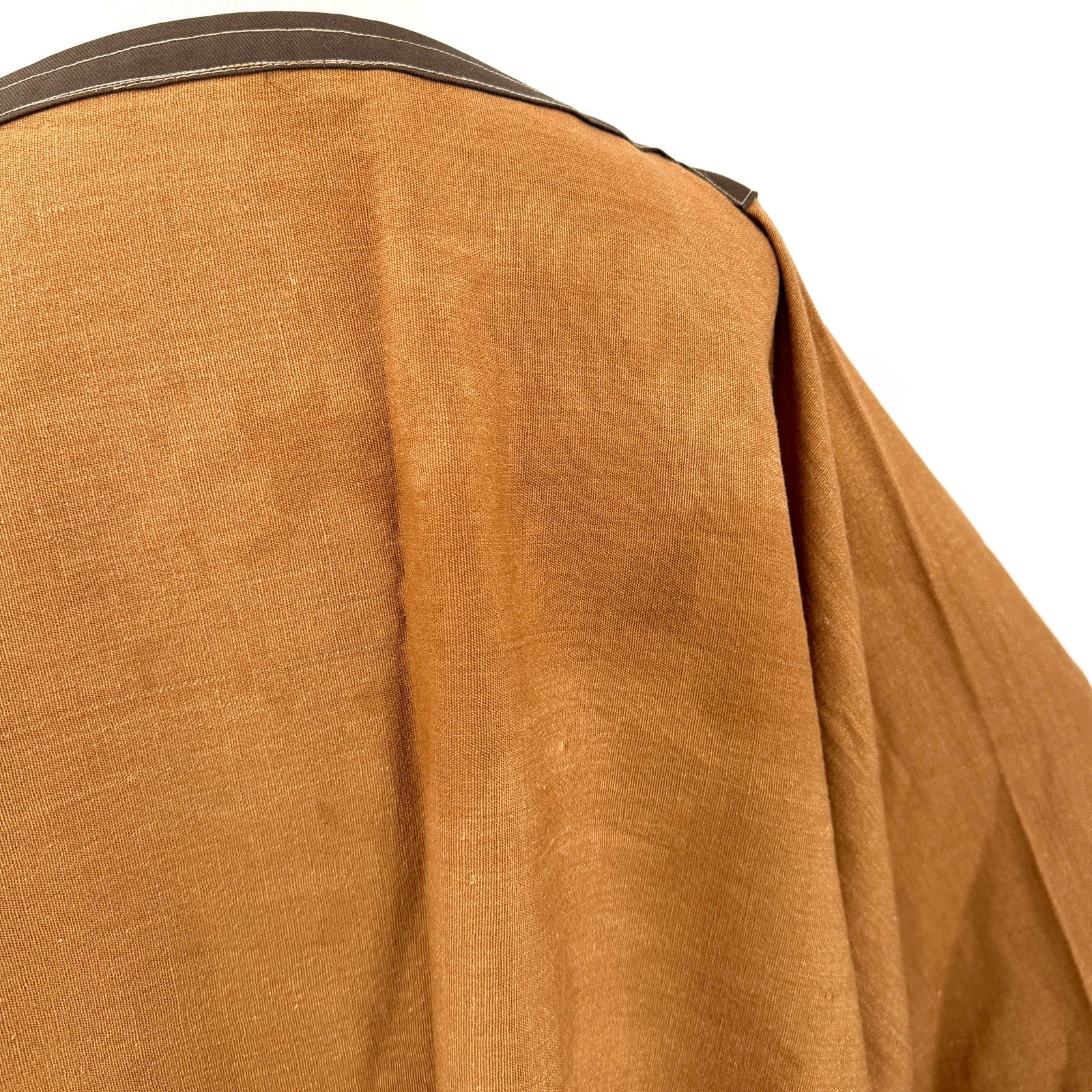 Vintage 70s Brown Striped Fringed Distressed Boat Neck Wrap Poncho