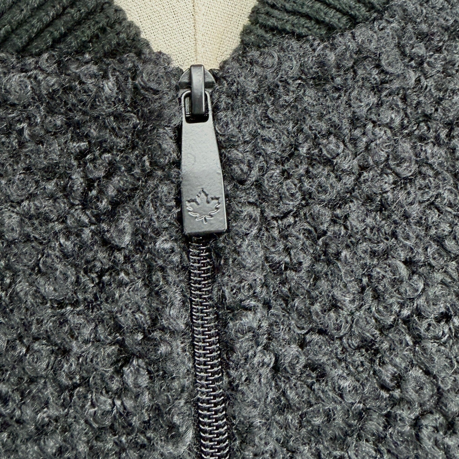 Canada Weather Gear Black Boucle Minimalist Zip Front Collar Cape Jacket