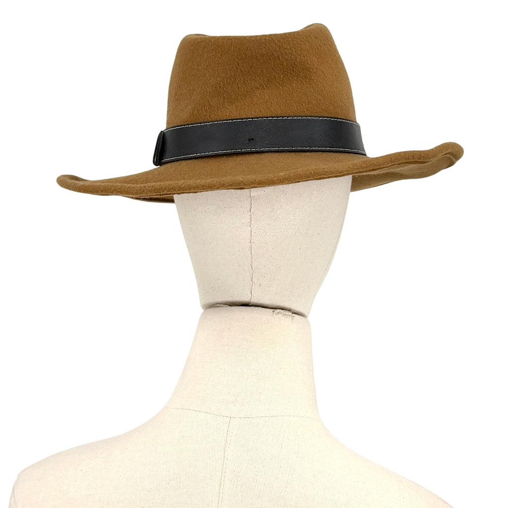 Vintage Y2k Peruvian Connection Warm Brown Wool Western Silver Concho Cowboy Hat