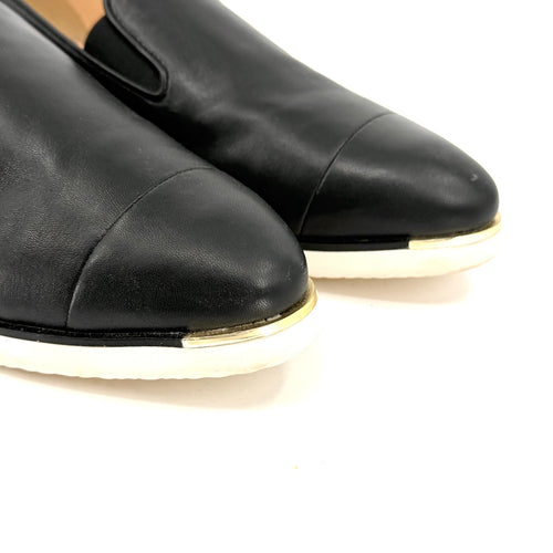 Cole Haan Grandseries Black Genuine Leather Cap Toe Slip-on Sneakers