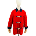 Alfred Dunner Red Navy Preppy Nautical Toggle Closure Jacket