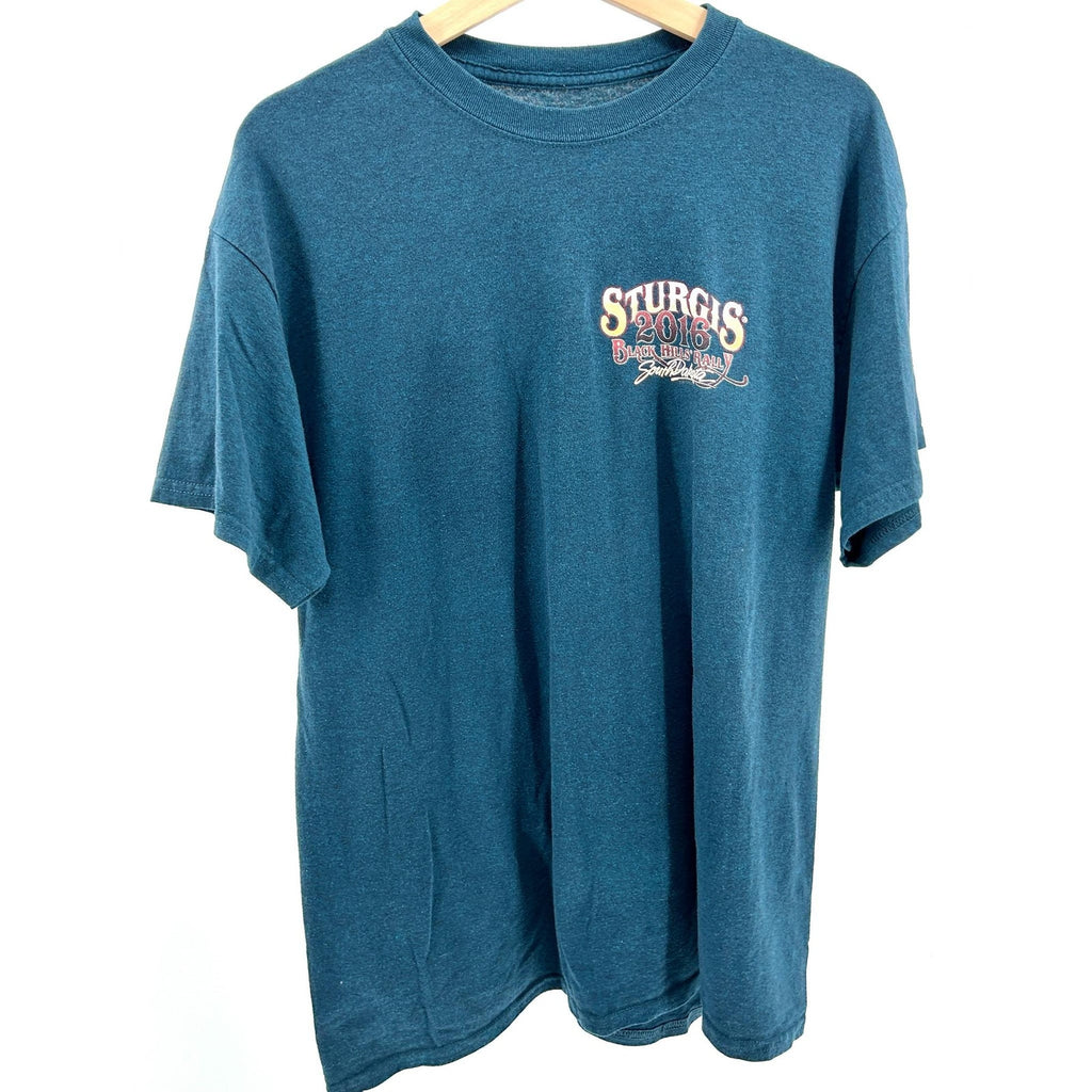 2016 Sturgis Black Hills Rally South Dakota Blue Green Graphic T-Shirt
