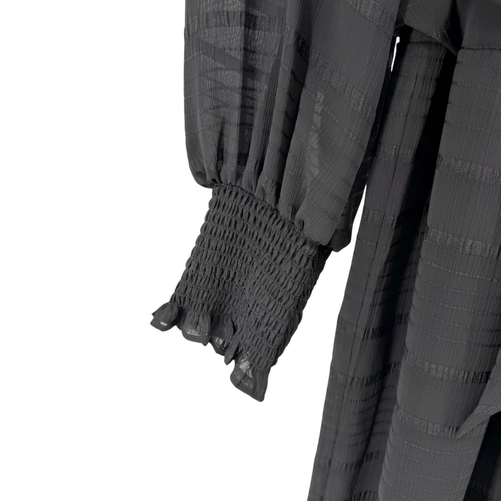 NWT Julia Jordan Black Chiffon Pussybow Wide Leg Jumpsuit