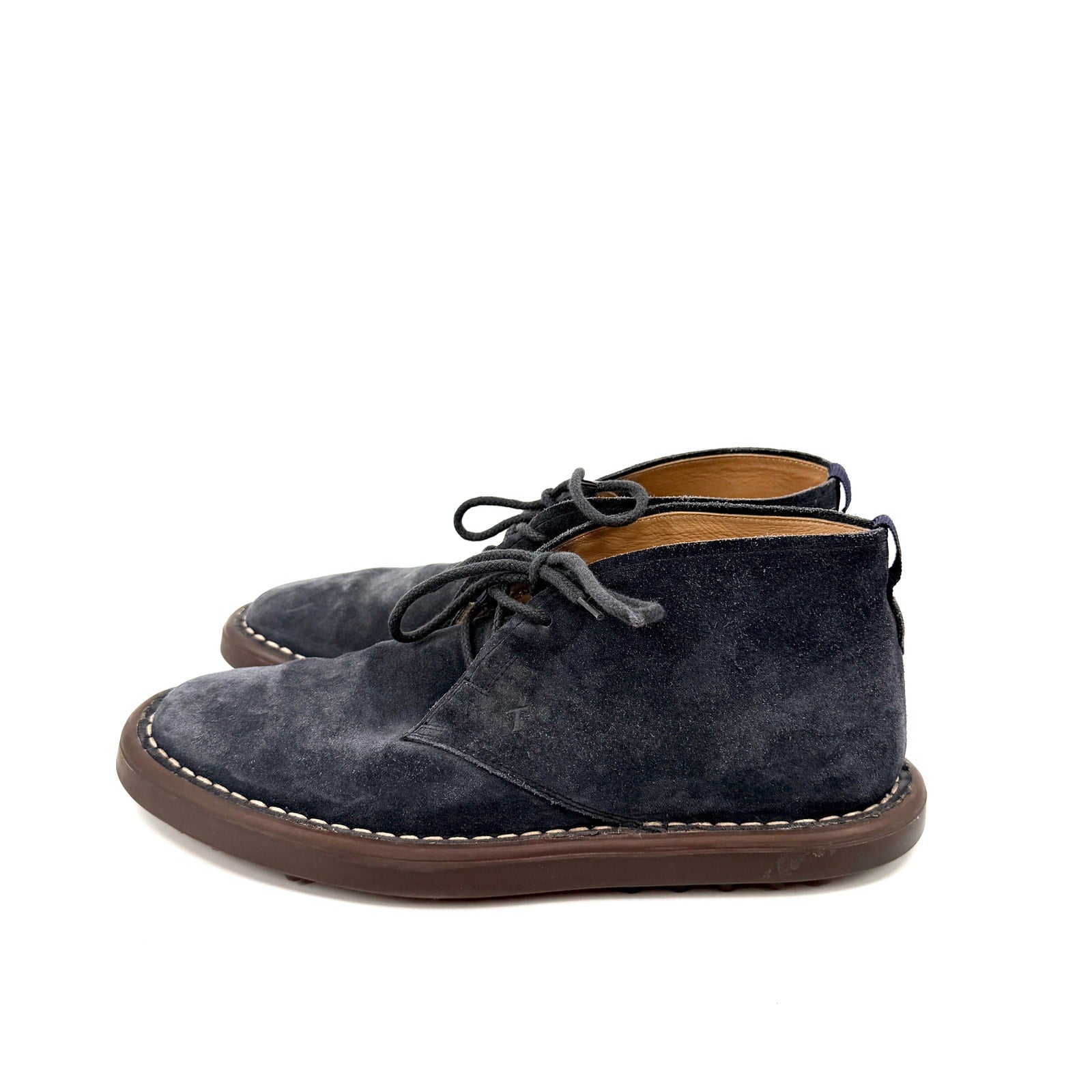 Tod's Italy Navy Blue Suede Chukka Desert Boots