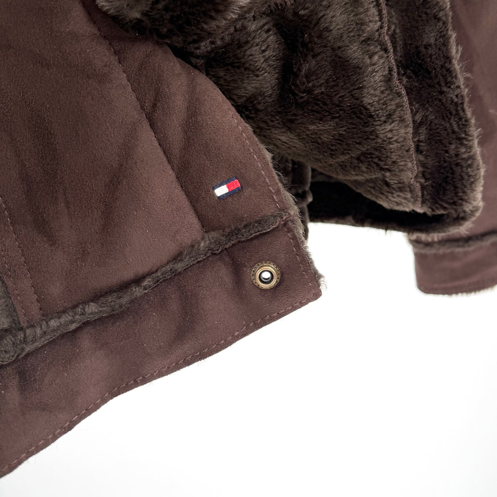 Tommy Hilfiger Chocolate Brown Faux Shearling Trucker Jacket