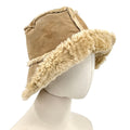 Vintage Y2K Wilsons Leather Maxima Beige Genuine Suede Faux Fur Bucket Hat