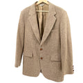 Vintage 80s Anderson Little Tan 100% Wool Herringbone Tweed Blazer Jacket