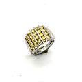 Vintage Y2K Sterling Silver Stamped Yellow Citrine Solitaire Bezel Ring