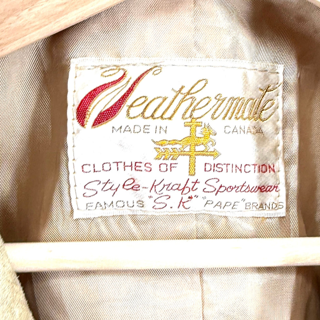 Vintage 70s Weathermate Camel Genuine Suede Leather Jacket