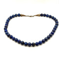Vintage 90s Stamped Sterling Southwestern Blue Lapis Lazuli Beaded Necklace