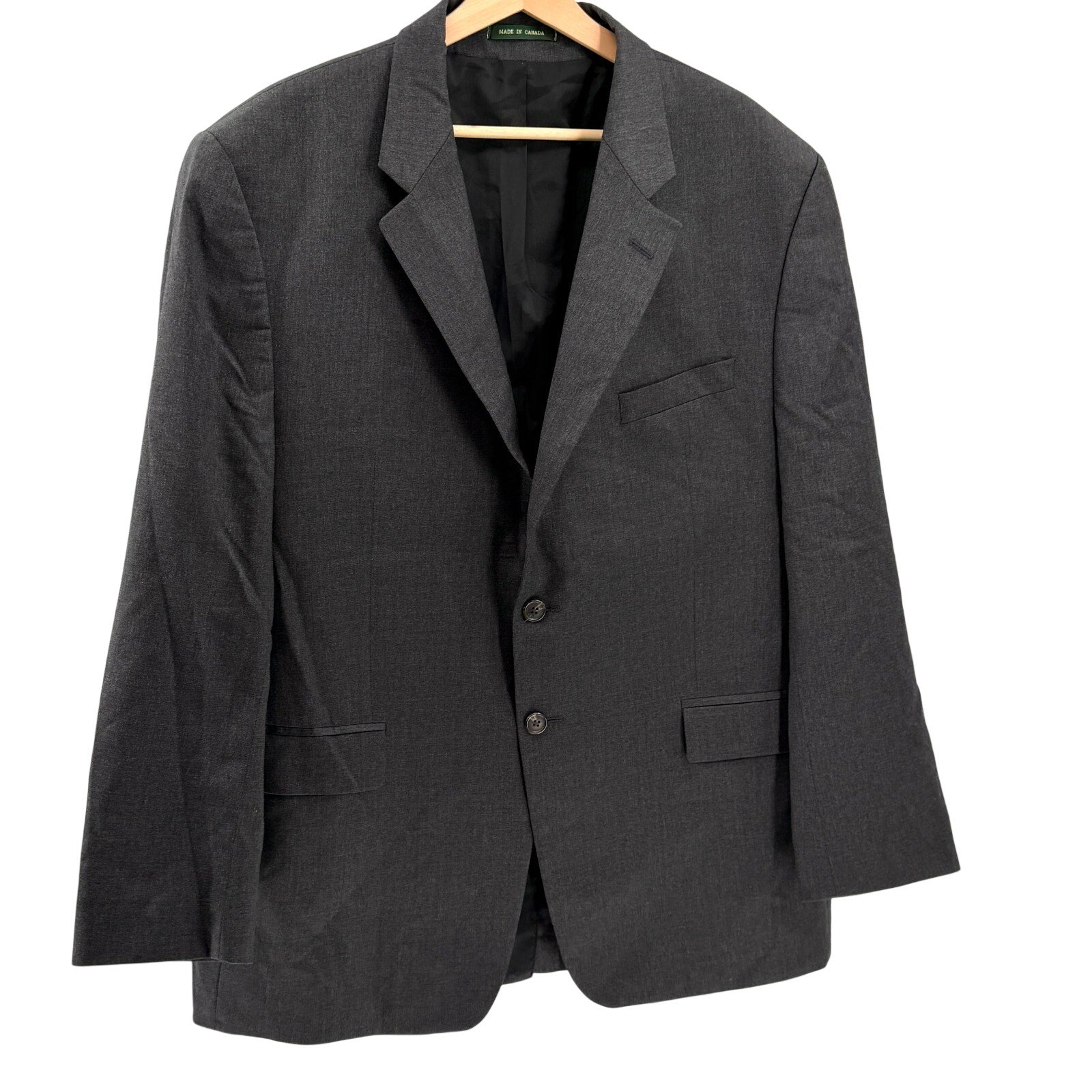 Vintage 90s Lauren Ralph Lauren Gray 100% Wool Menswear Blazer Suit Jacket