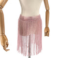 Pink Rhinestone Crystal Glitz Festival Fringe Statement Chain Belt