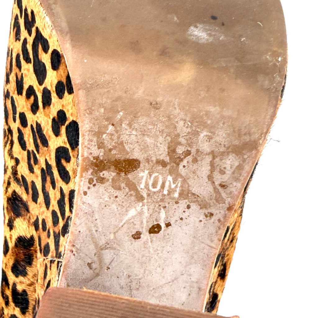 Jeffrey Campbell Leopard Genuine Leather Western Buckle Platform Loafers