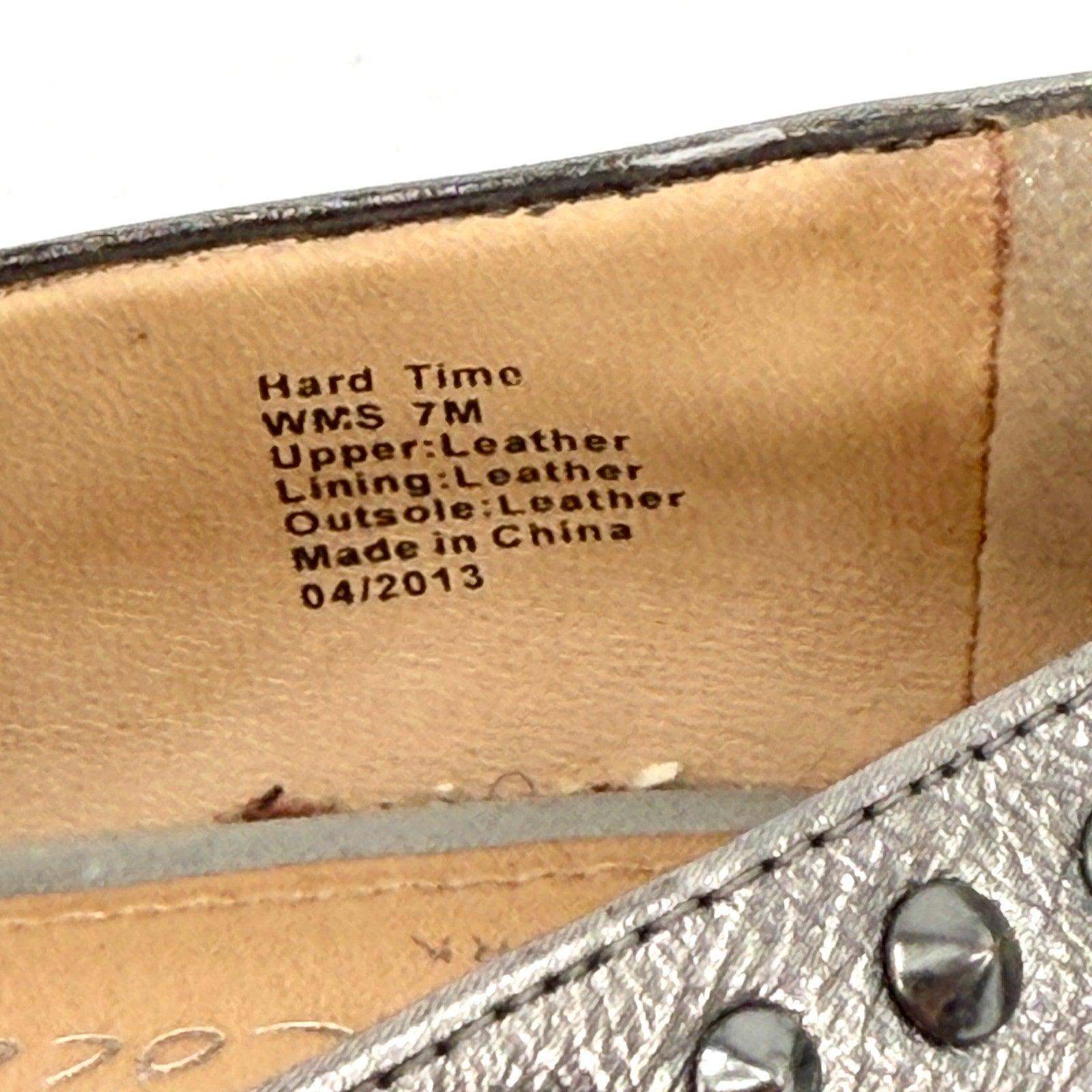 Kenneth Cole Gunmetal Silver Studded Leather Hard Time Loafers