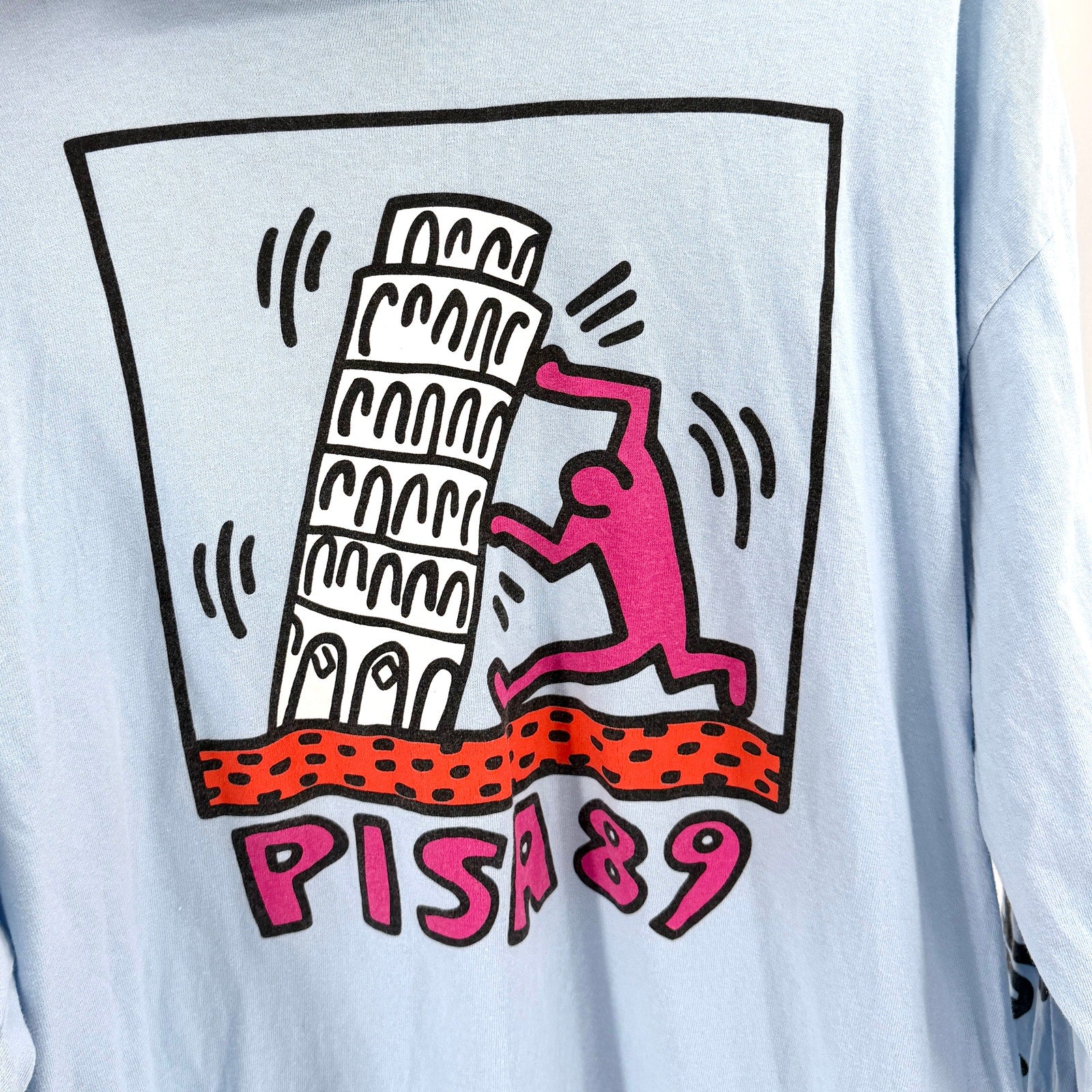 Ripple Junction Keith Haring 100% Cotton Pisa 89 Graphic Long Sleeve T-Shirt