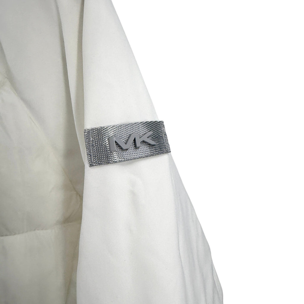 Michael Kors White Hooded Sporty Ski Puffer Parka Jacket