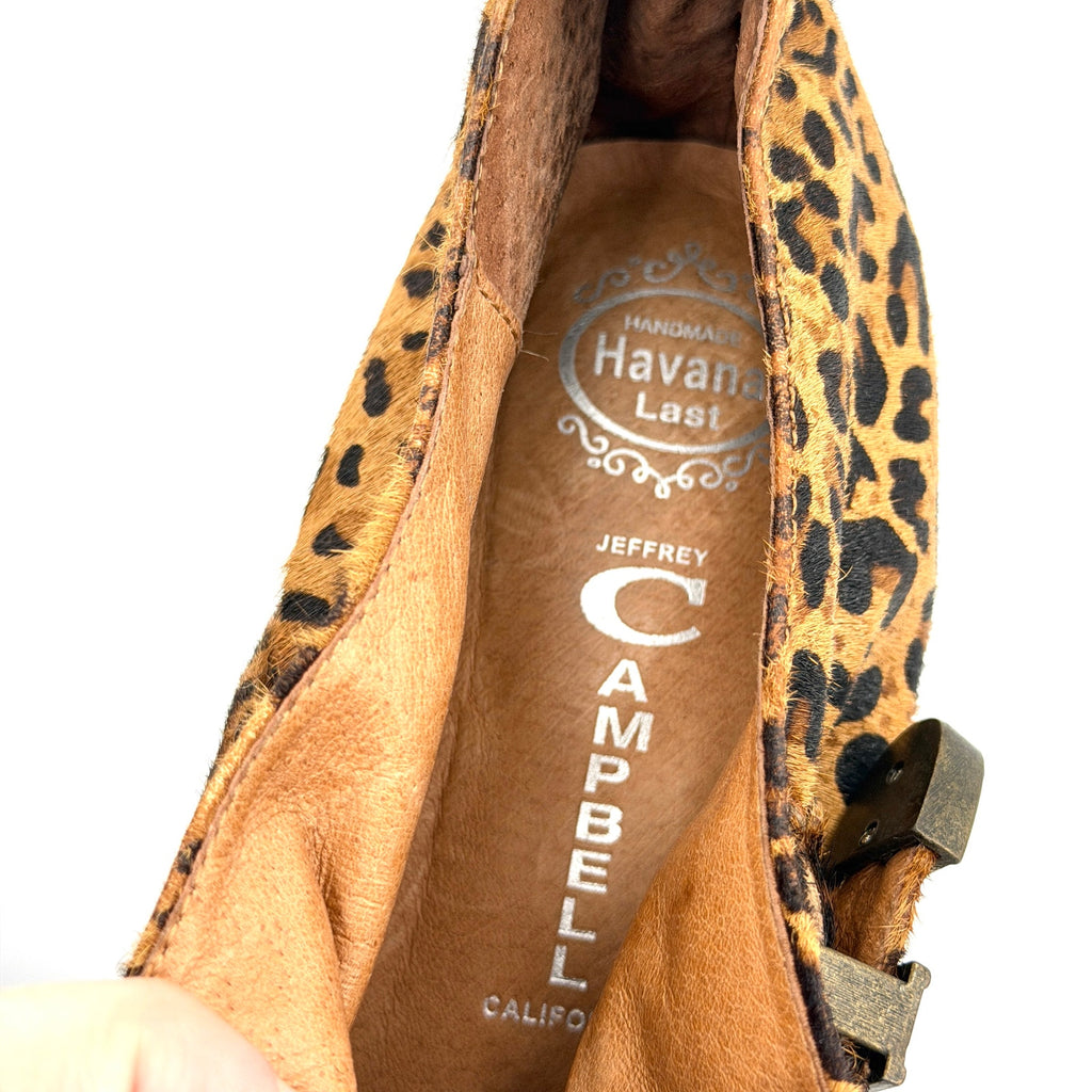 Jeffrey Campbell Leopard Genuine Leather Western Buckle Platform Loafers