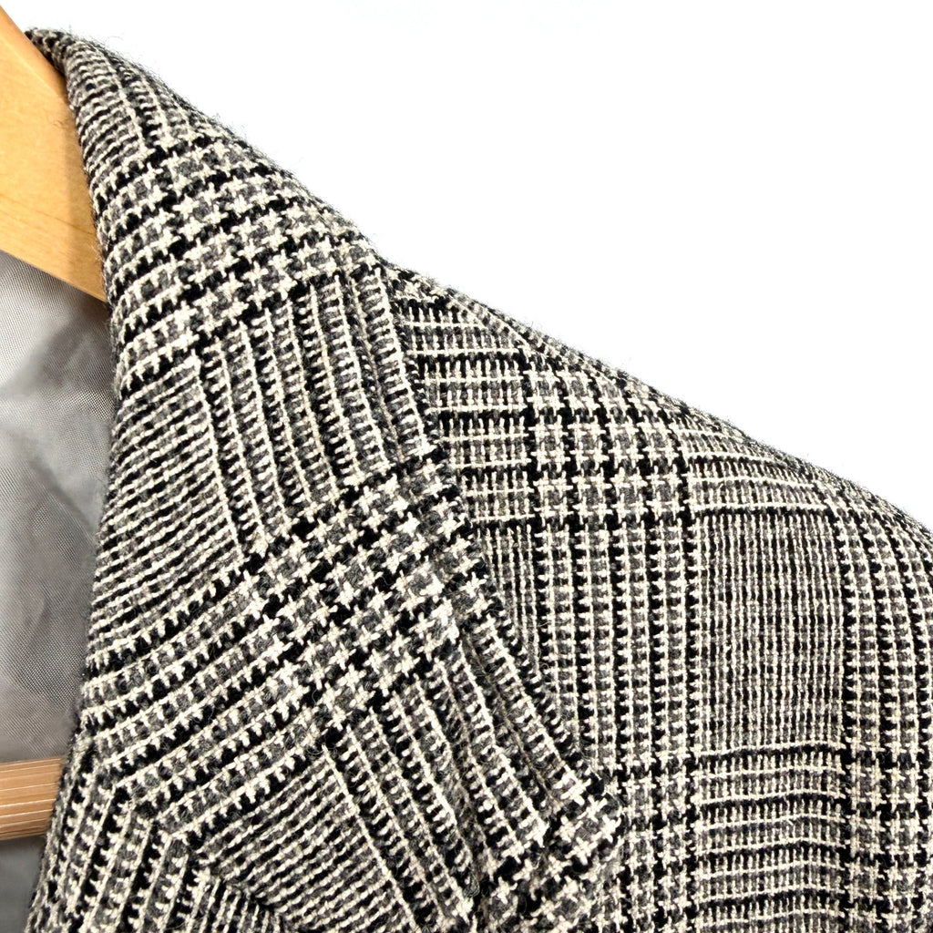 Vintage 80s Paul Stuart Tan Black Check Preppy Sharp Tailoring Blazer Jacket