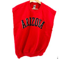 Gildan Red Varsity Collegiate Arizona Custom Raw Edge Cut Off Muscle Sweatshirt