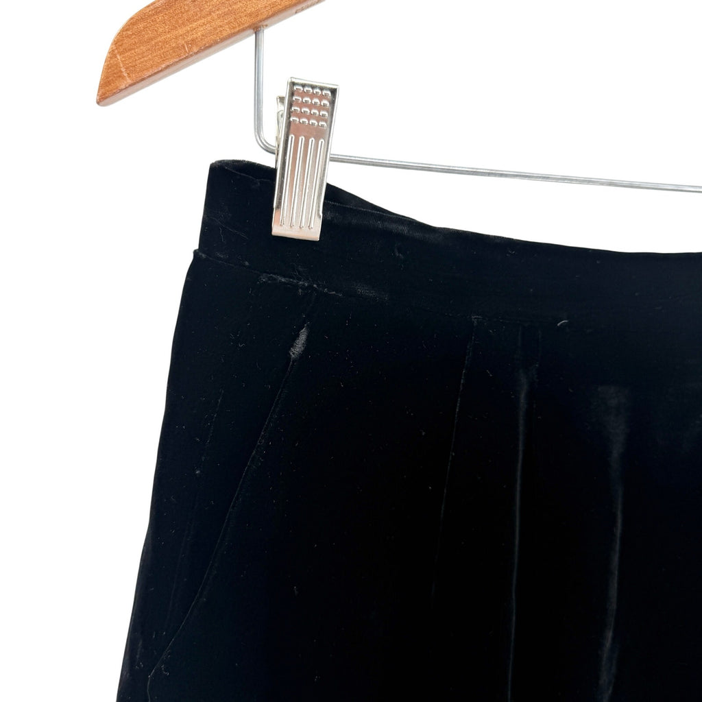 Vintage 80s Erwan Silhouette Black Velvet Midi Pencil Skirt