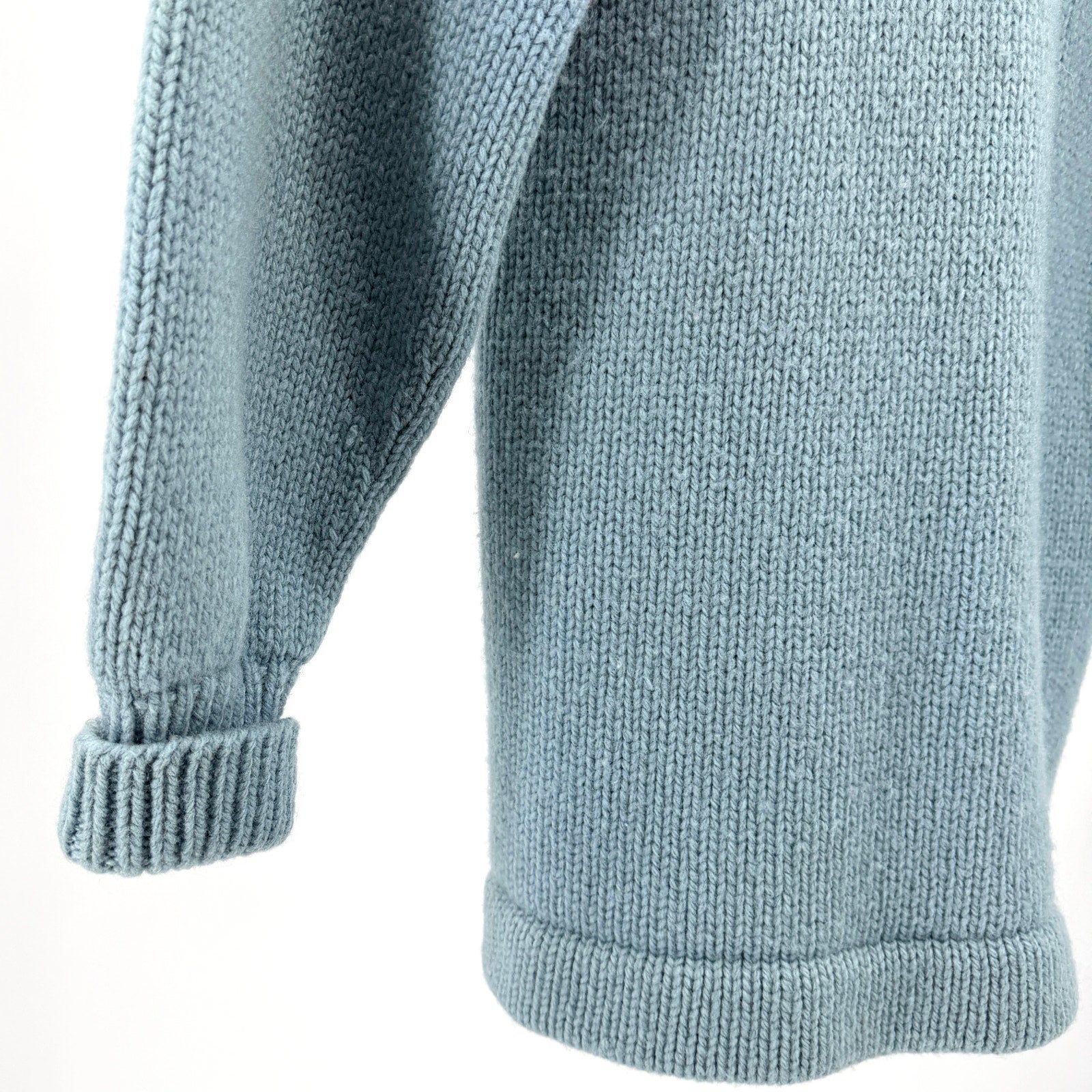 Vintage 70s Light Blue Varsity Letterman Cardigan Sweater