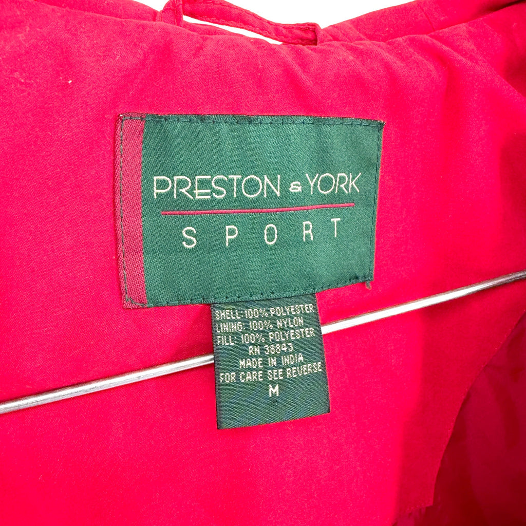 Vintage 90s Preston & York Red Zip Hooded Anorak Jacket