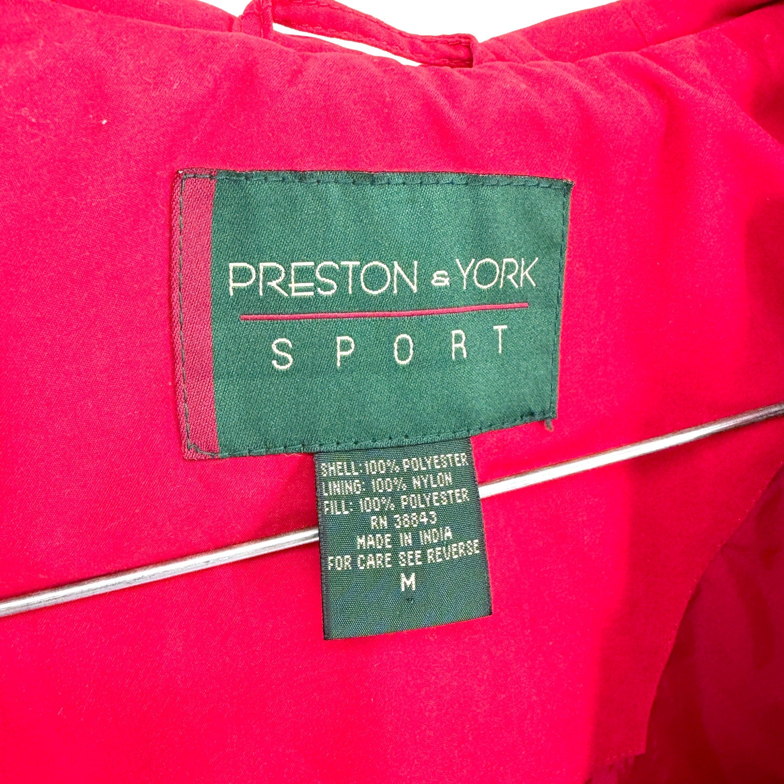 Vintage 90s Preston & York Red Zip Hooded Anorak Jacket