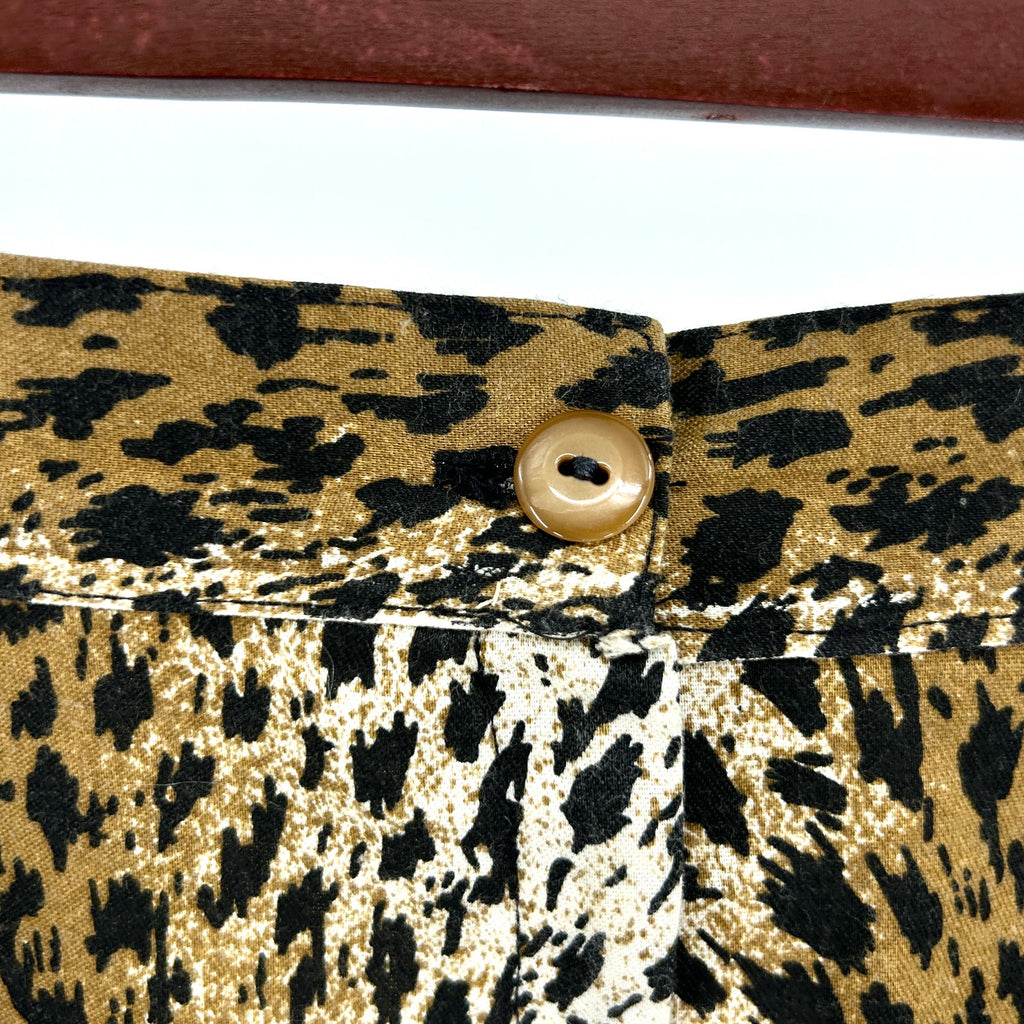 Vintage 80s Handmade Leopard Print Cotton Pencil Skirt