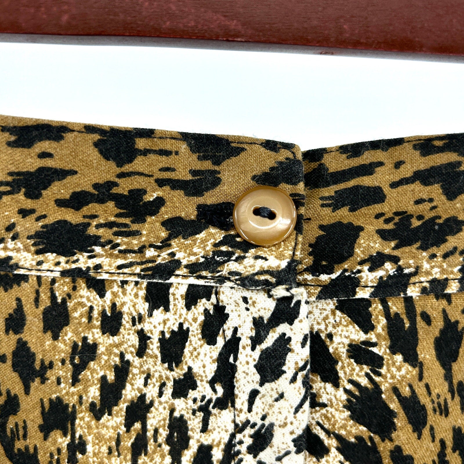 Vintage 80s Handmade Leopard Print Cotton Pencil Skirt