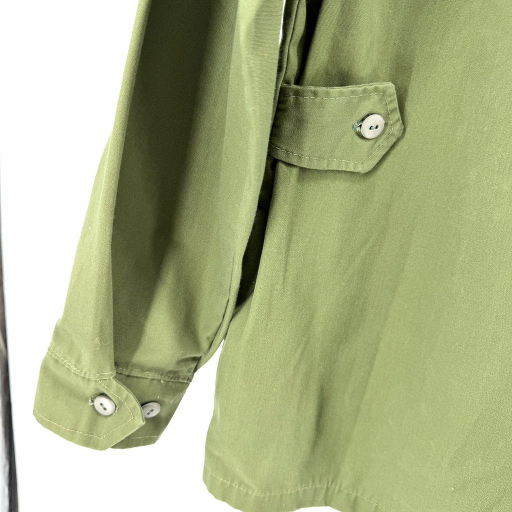 Vintage 70s Olive Green Military Field Zip Jacket