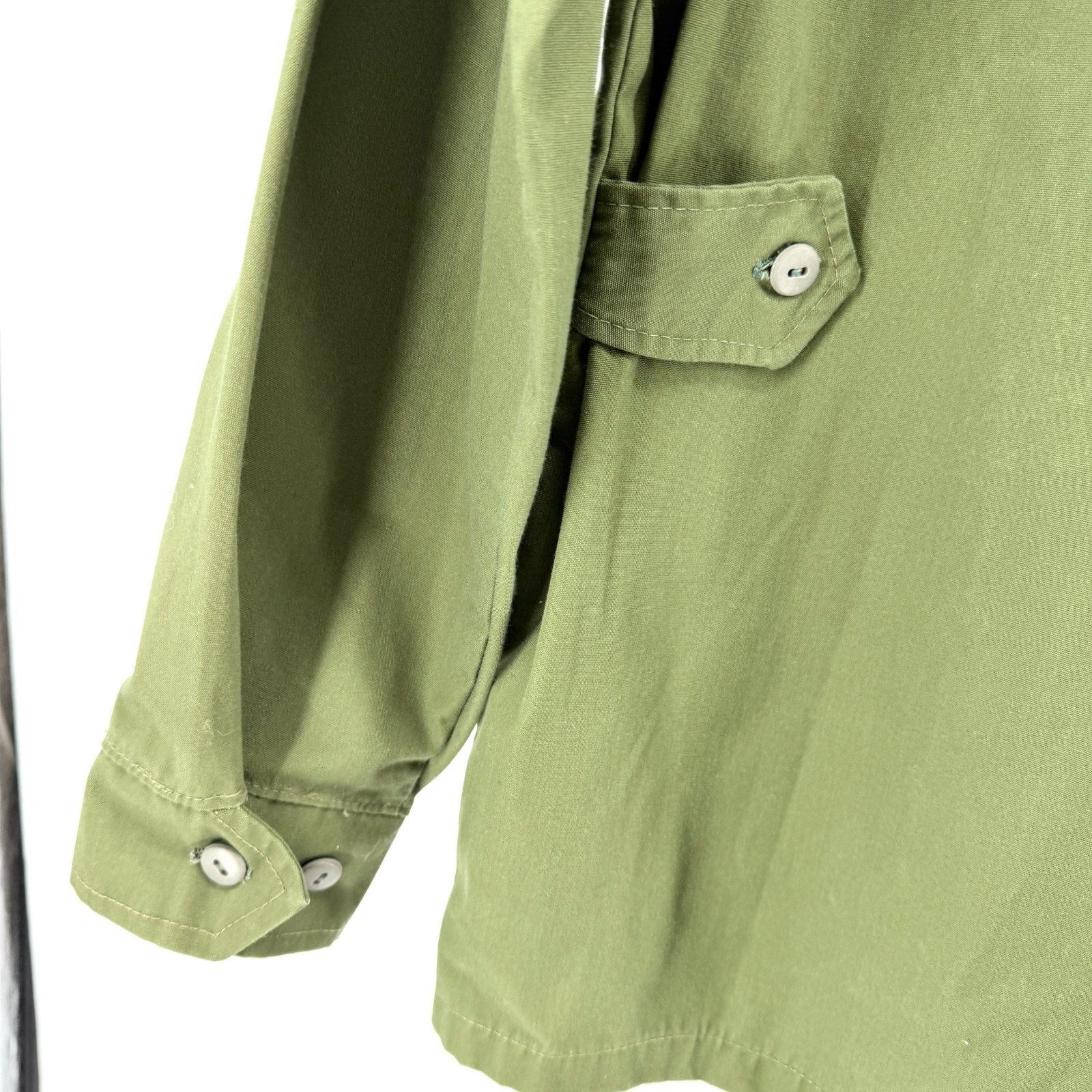 Vintage 70s Olive Green Military Field Zip Jacket