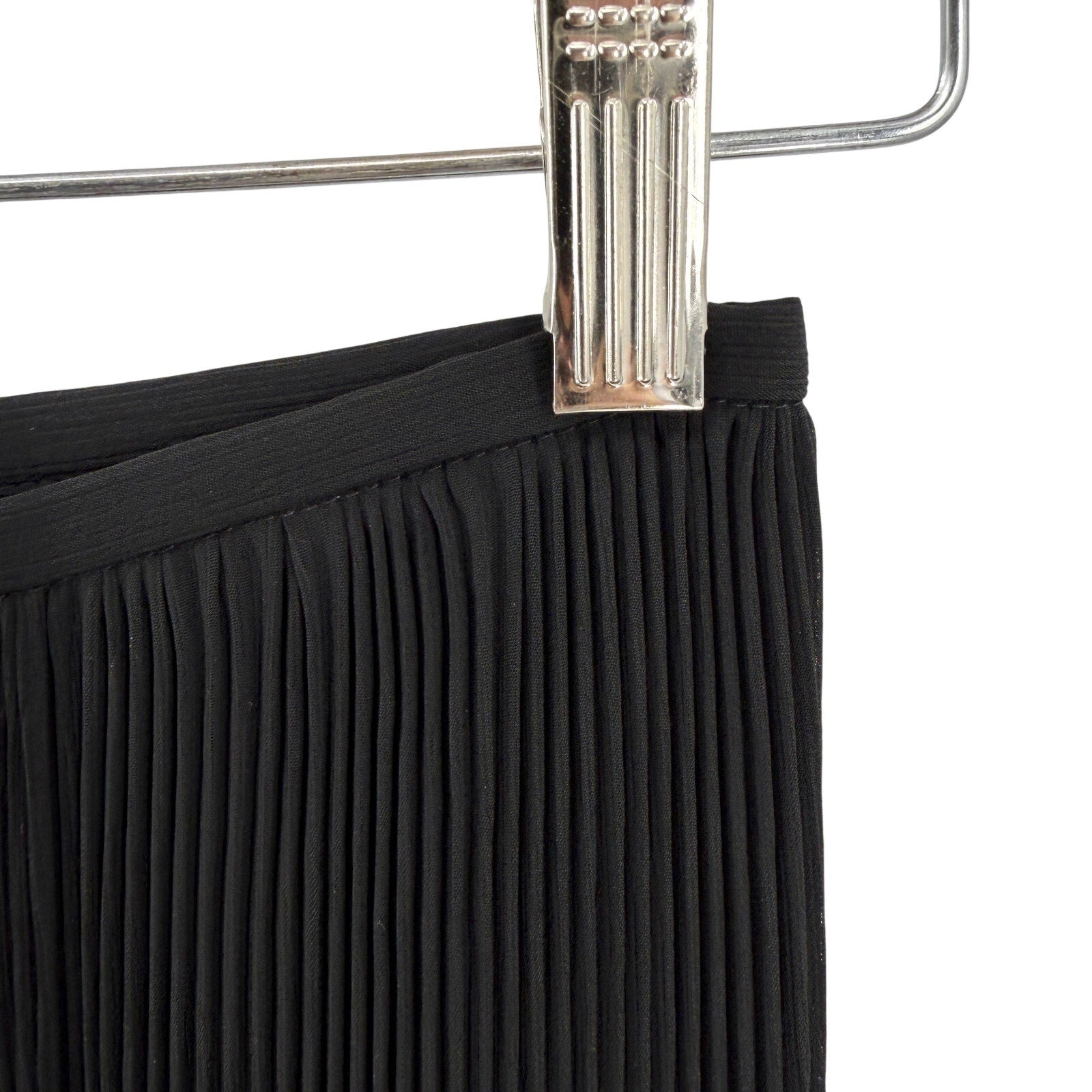 Halston Black Chalk Color Block Pleated Wrap Skirt