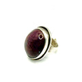 Vintage 90s Sterling Silver Large Oval Star Ruby Cabochon Statement Ring