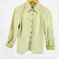 Vintage 90s Live a Little Sage Green Suede Leather Shacket