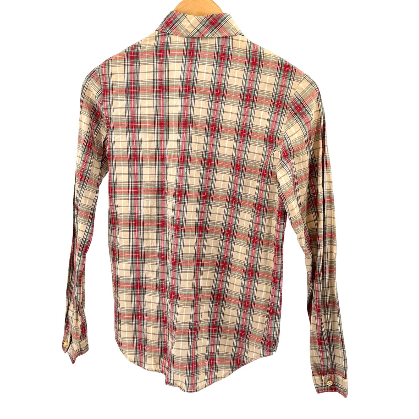 Vintage 70s DVF x Camicetta Tartan Plaid 100% Cotton Button Down Shirt