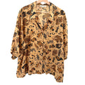 Vintage 90s Lady Bear Tan 100% Silk Southwestern Tribal Shirt