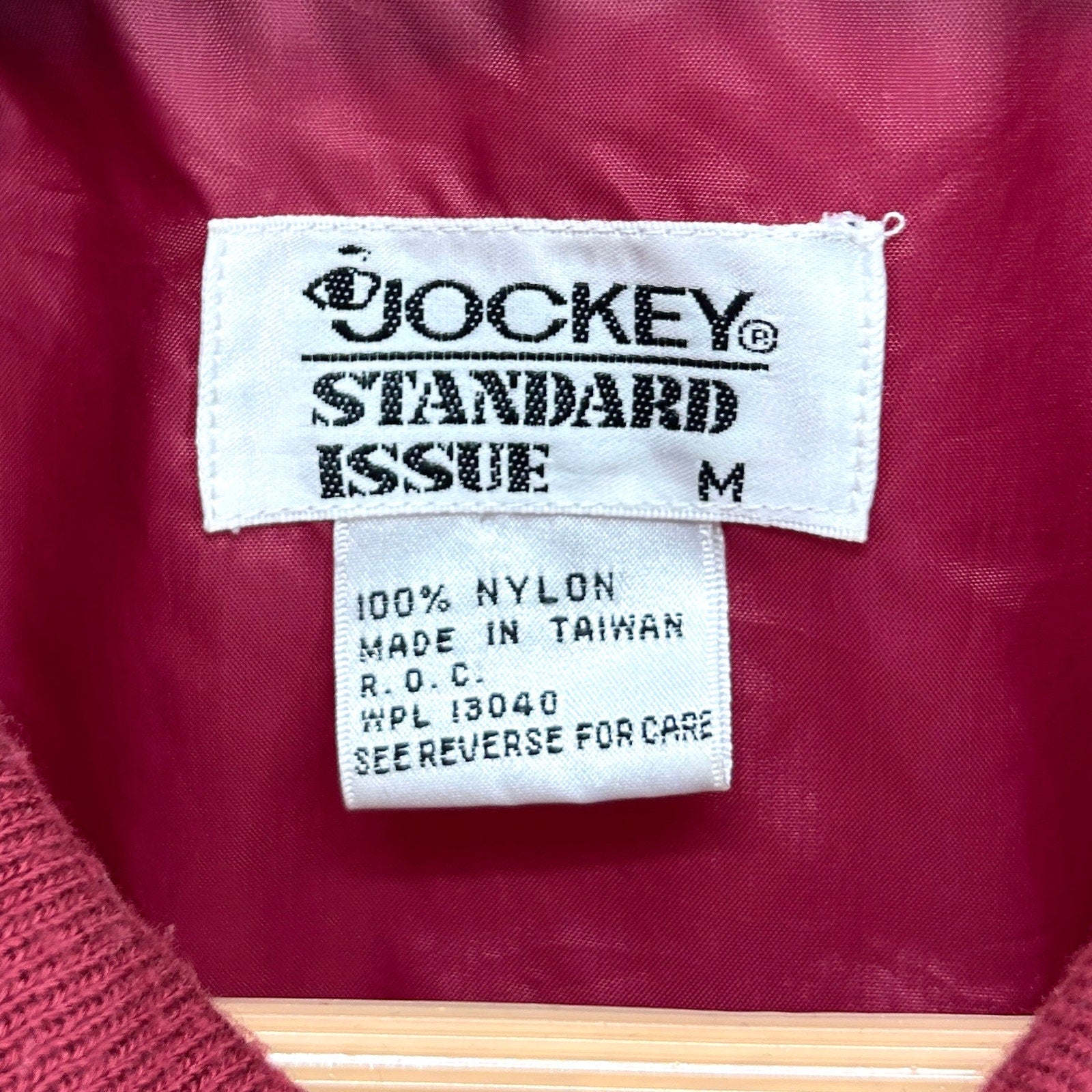 Vintage 80s Jockey Standard Issue Burgundy "Will-O-The-Wisp" Bomber Jacket