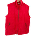 Vintage 90s Fuda International Red Silk Quilted Zip Front Vest