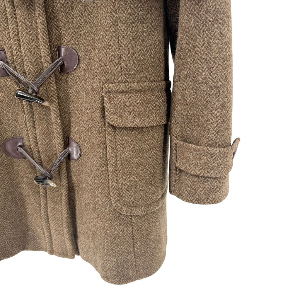 Tommy Hilfiger Brown 100% Wool Toggle Duffle Coat