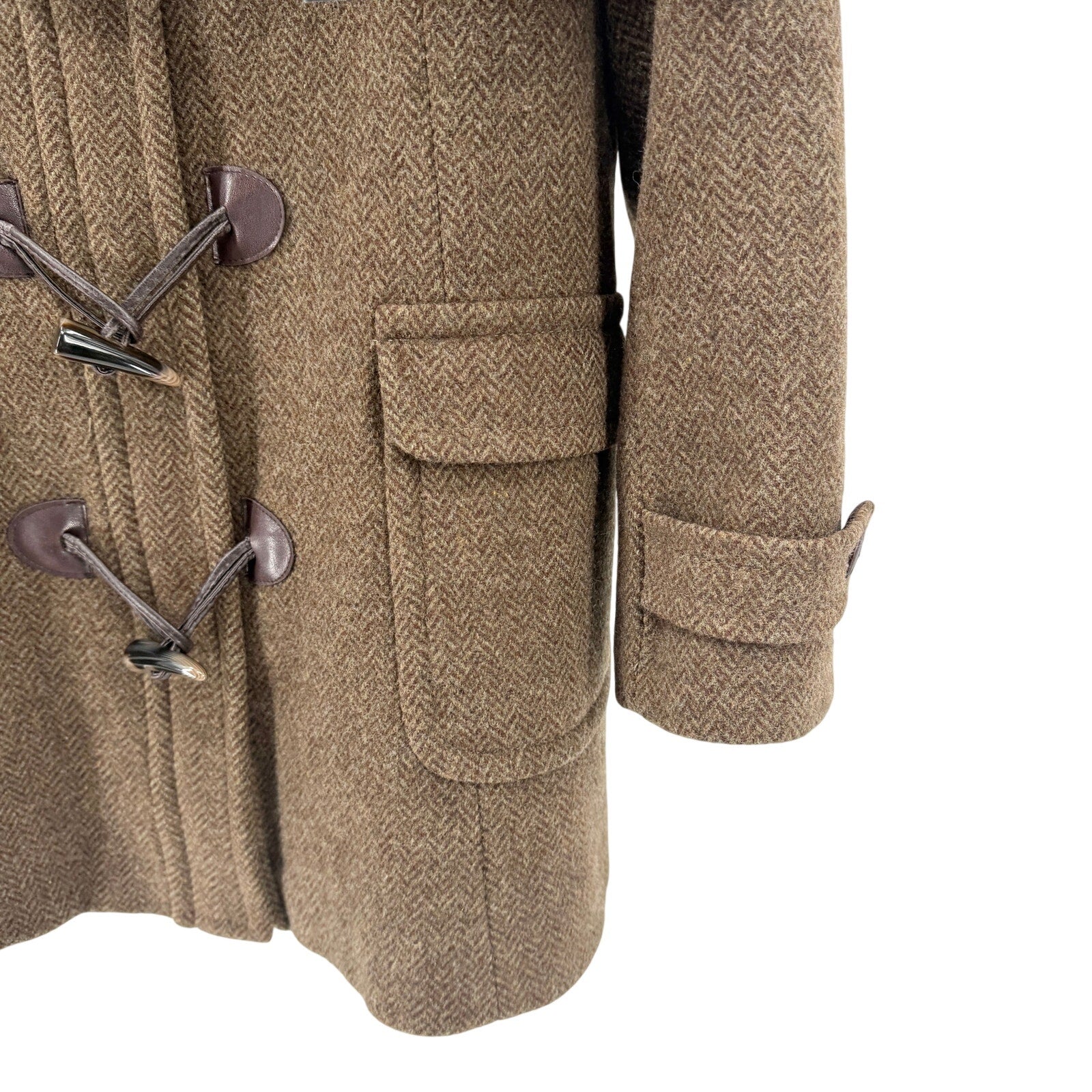 Tommy Hilfiger Brown 100% Wool Toggle Duffle Coat