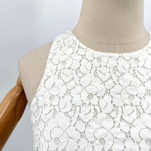 Derek Lam 10 Crosby White Cotton Lace Fringe Mini Dress