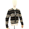 Vintage 90s Niteline Della Roufogali 100% Silk Heavy Beaded Cropped Jacket