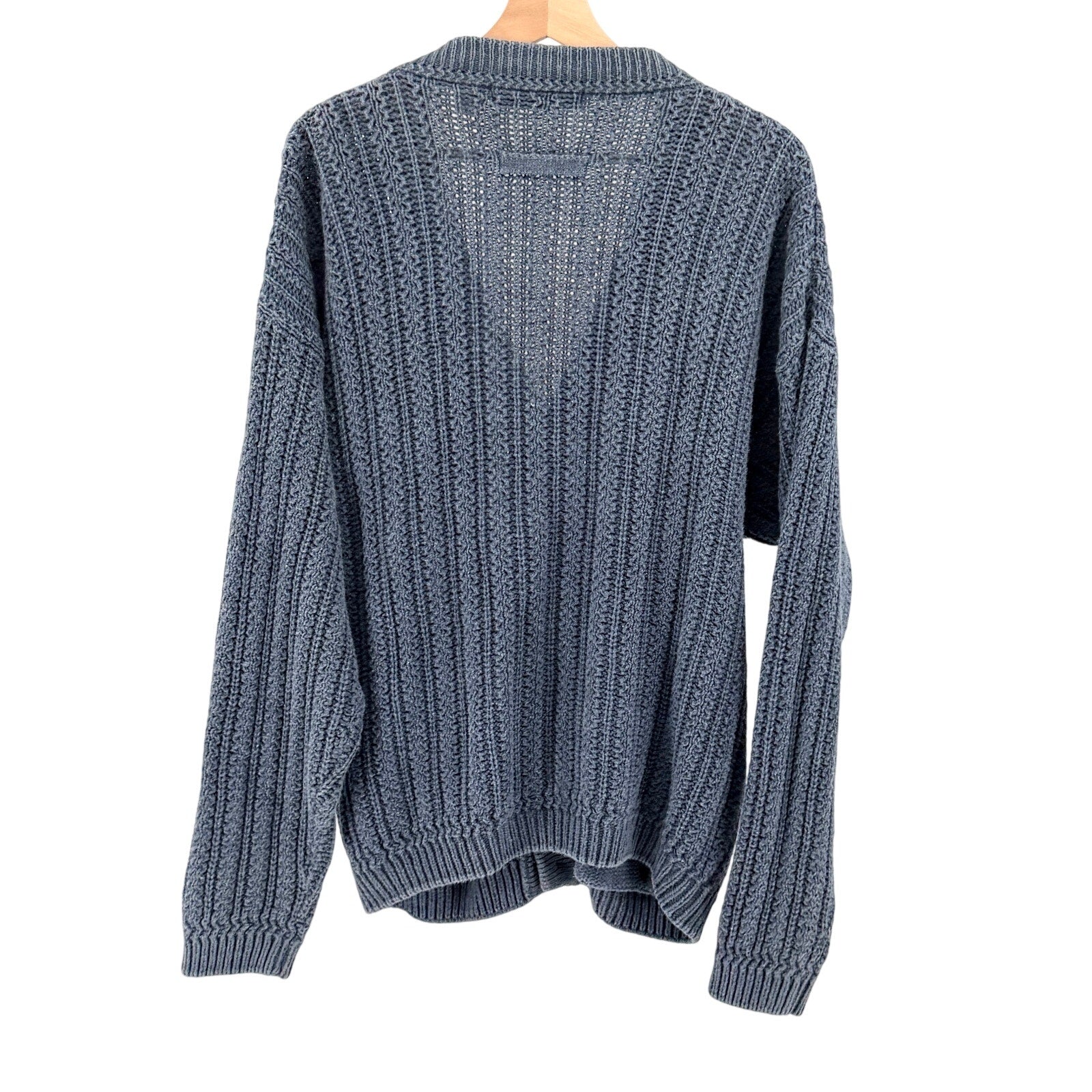 Vintage 90s Basix Fenn Wright Manson Indigo Grunge Chunky Cardigan Sweater