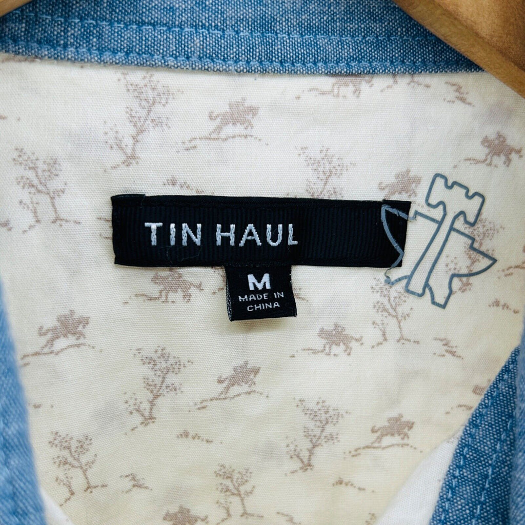 Tin Haul Cream 100% Cotton Western Rider Print Pearl Snap Shirt