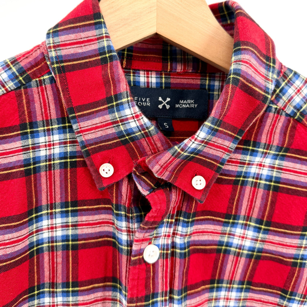 Five Four Mark McNairy Red Plaid 100% Cotton Heavyweight Button Down Shirt