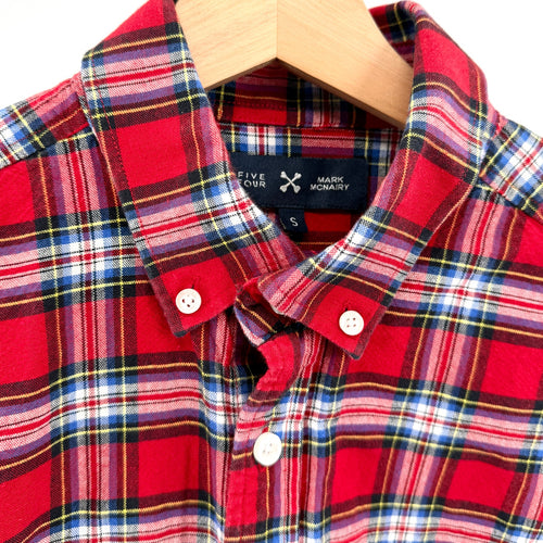 Five Four Mark McNairy Red Plaid 100% Cotton Heavyweight Button Down Shirt