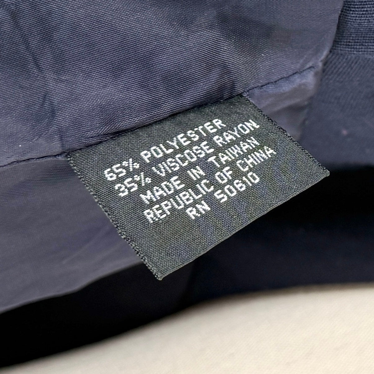 Vintage 80s Sassoon Navy Blue Puff Sleeve Peplum Fitted Blazer Jacket